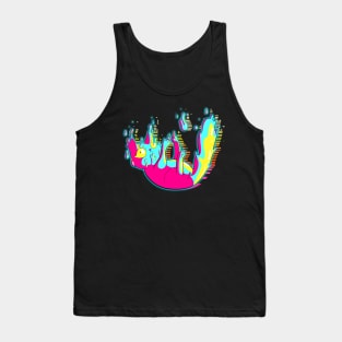 Melting Retrowave Cat Tank Top